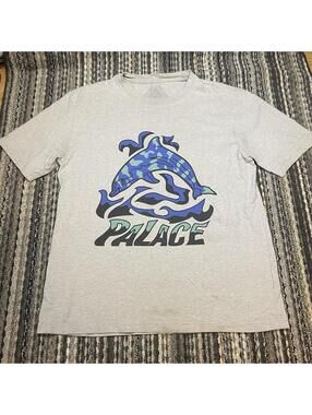 Palace Sketchy Dolphin T‑Shirt Grey Marl Men’s Large 2017 Skate Streetwear